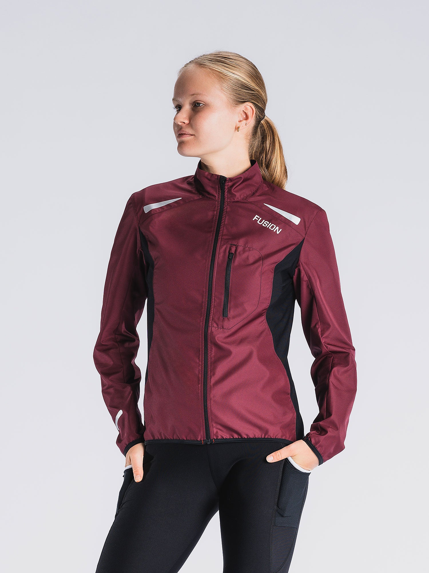 Womens S1 Run Jacket in Bordeaux